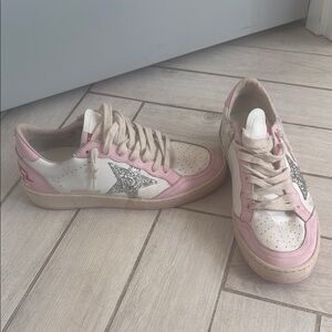 Golden Goose Pink and White Sneakers size 38